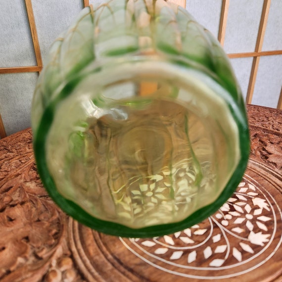 Uranium Glass Pitcher, Jug, Green, Depression Glass, Art Deco
