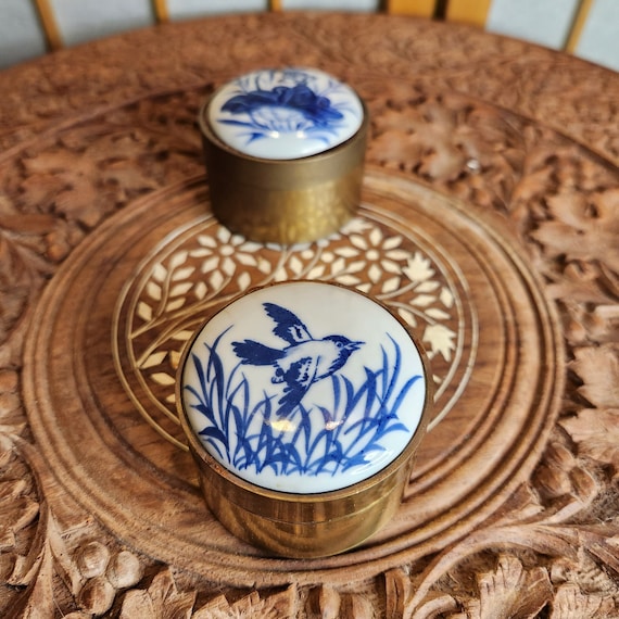 鳥の形の花瓶花器小物入れオブジェ置物陶磁製ポルトガル製手描き 鳥