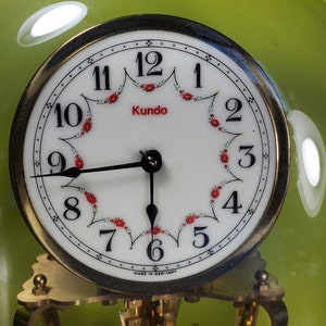 Vintage Kundo German Anniversary Pendulum Table Clock, w/ Glass Dome