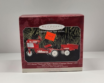 Christmas Tree Ornament, 1955 Murray Tractor and Trailer, Hallmark Keepsake,  Retro, 1998, Vintage