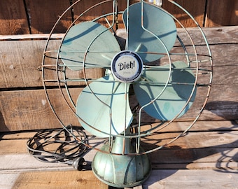 Vintage Oscillating Dominion Fan, Working Antique Fan, Old Table