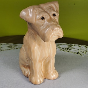 Figur, Terrier, Hund, Keramik, SylvaC Pottery Style, unbekannter Hersteller, hergestellt in England, Vintage