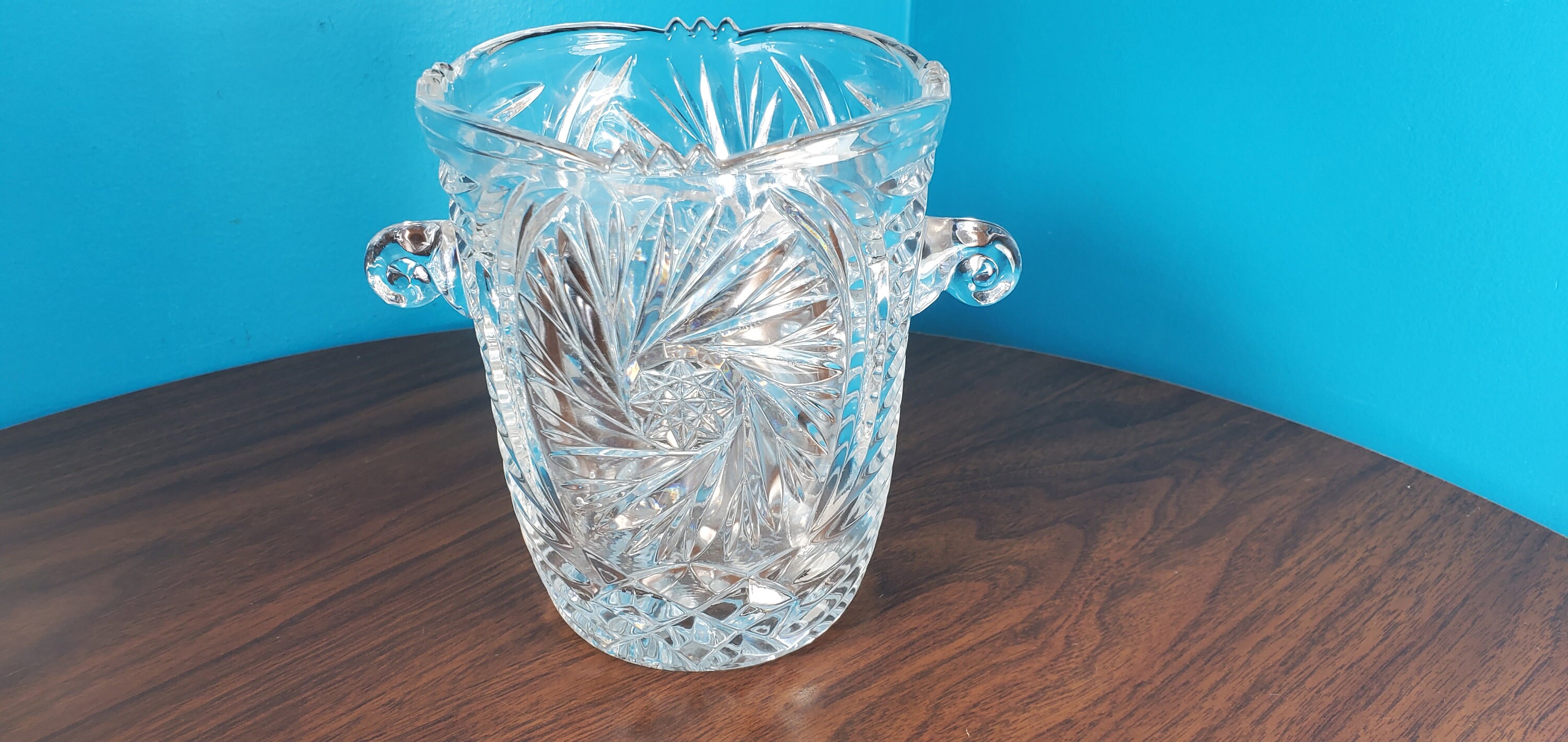 Vintage Crystal Ice Bucket With Handles Etsy Canada