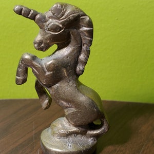 Vintage Brass Unicorn Game Piece Figurine, Made in India