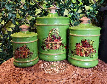 Vintage Strawberry Country by Mccoy, Nelson Storage Canisters