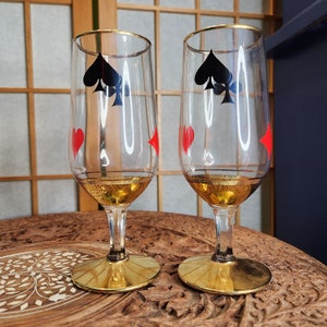 Coupe Verres à champagne, Boire, Tasses, Cartes, Costumes, vintage, Vendus par paire
