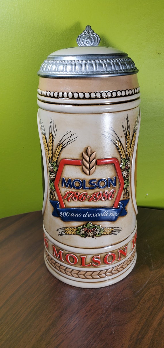 非売品 CHEERS FOR 200YEARS MOLSON 1786-1986 MOLSON BEER CANADIAN BREWERY VINTAGE BTTON CHEERS FOR 200 YEARS