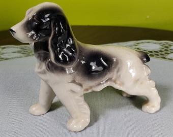 Vintage American Cocker Spaniel Ceramic Dog Figurine, made in Occupied Japan