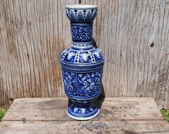 Vase, Gerz German Gothic Revival, Stoneware, Deep Blue,Urn, Jar, Vintage