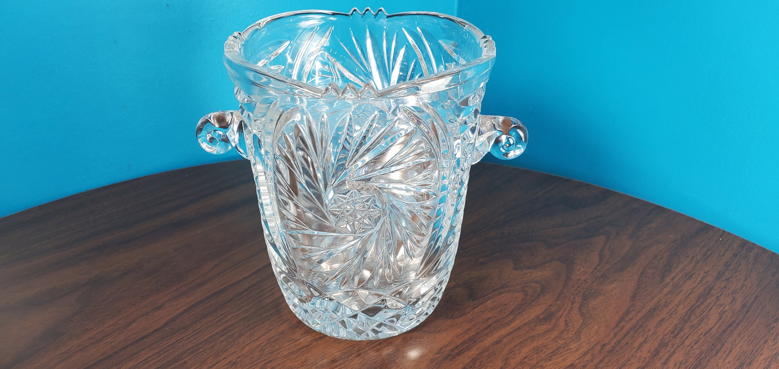 Vintage Crystal Ice Bucket With Handles Etsy Canada