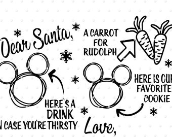 Santa Weihnachten Milch & Kekse SVG Digital Cut File - US Rechtschreibung