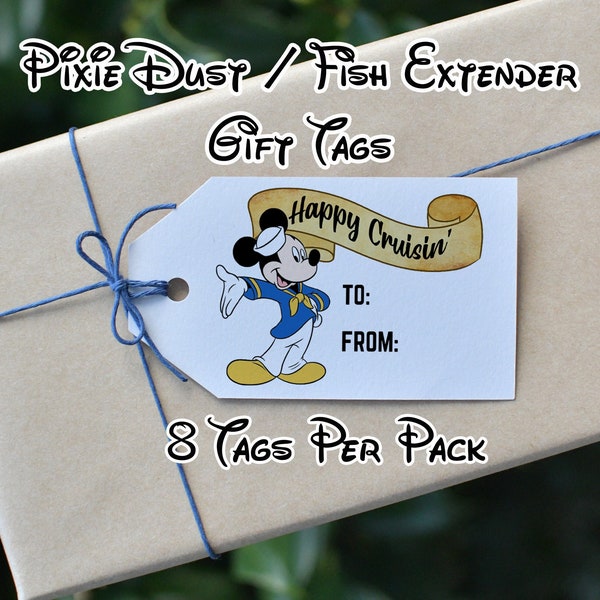 Disney Cruise Pixie Dust Fish Extender Gift Tags - 8 Per Pack Mickey Design