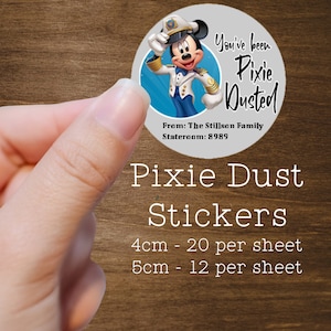 Pixie Dust Fish Extender Gift Stickers - Custom Made for your Cruise or Park Visit