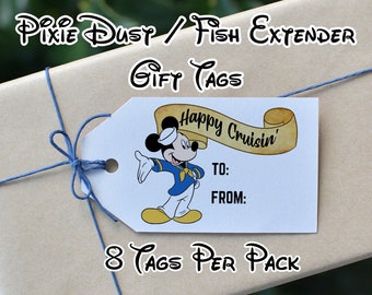 Etiquetas de regalo con diseño de Mickey y Pixie Dust de Disney Cruise (8 unidades)