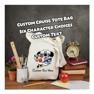Aangepaste draagtas Disney Cruise 6 personagekeuzes, aangepaste tekst, gepersonaliseerde tas, pixie dust, visverlenger cadeau handtas strand