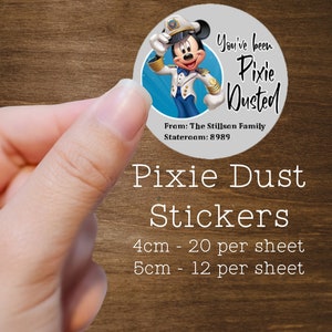 Pixie Dust Fish Extender Gift Stickers - Custom Made for your Cruise or Park Visit