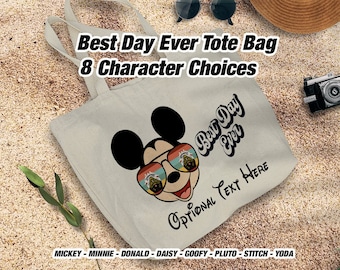 Bolso personalizado Disney Cruise con 8 personajes a elegir, texto personalizado, bolsa personalizada, polvo de hadas, extensor de pez, bolso de mano de regalo para la playa