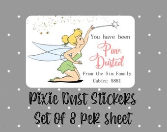 Fairy Pixie Dust Disney Gift Fish Extender Present Stickers - 8 per sheet