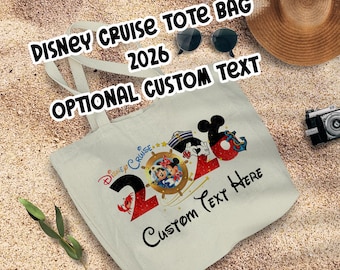 Disney Cruise Tote Bag 2026 - Fish Extender Pixie Dust Gift - Custom Text - Cruise Swag