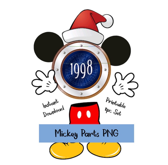Mickey Parts Cruise Door Decoration - Printable Instant Download - Magnet Laminate Cruising Decor 8pc set includes Christmas Hat - cricut