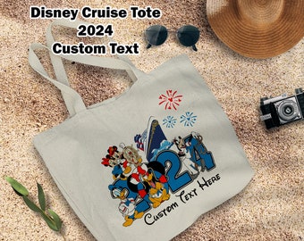 Disney Cruise Tote Bag 2024 - Fish Extender Pixie Dust Gift - Custom Text - Cruise Swag
