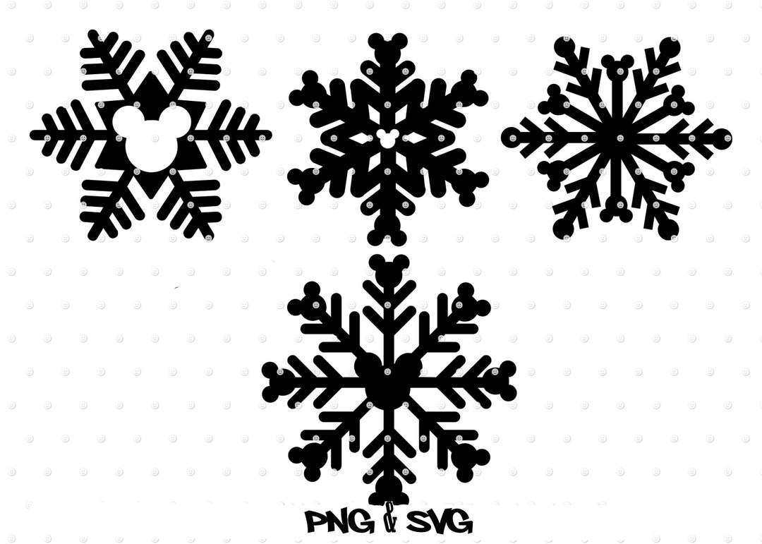 Mickey Winter Snowflakes SVG PNG Cuttable & Printable Digital File - Etsy