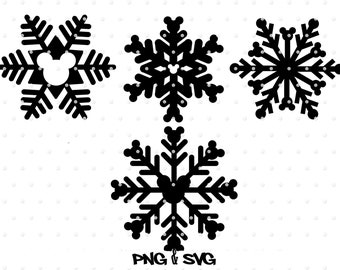 Mickey Winter Snowflakes - SVG PNG - Cuttable & Printable Digital File