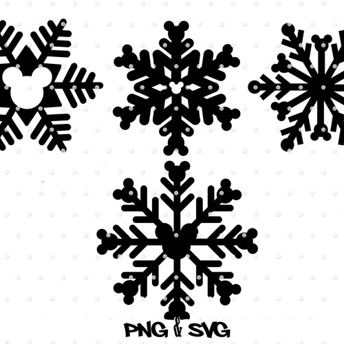 Mickey Winter Snowflakes SVG PNG Cuttable & Printable - Etsy