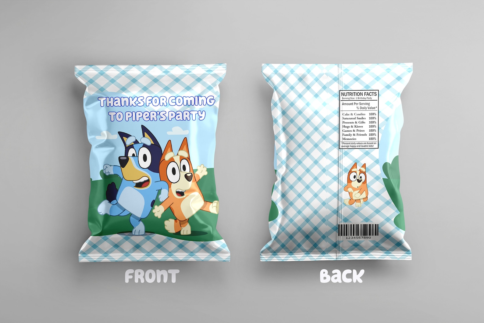 10 X Bluey Chip Bags Party Favours Printed for You Etsy