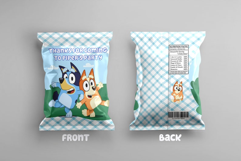 10 X Bluey Chip Bags Party Favours Printed for You Etsy