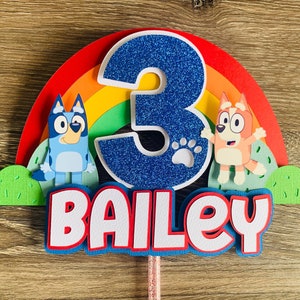 Bluey and Bingo Birthday Cake Topper