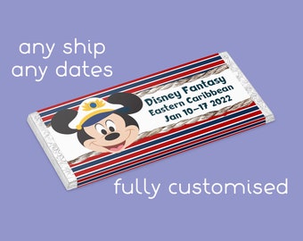 Envoltorios de chocolate Disney Cruise, regalo extensor personalizado de Mickey Fish