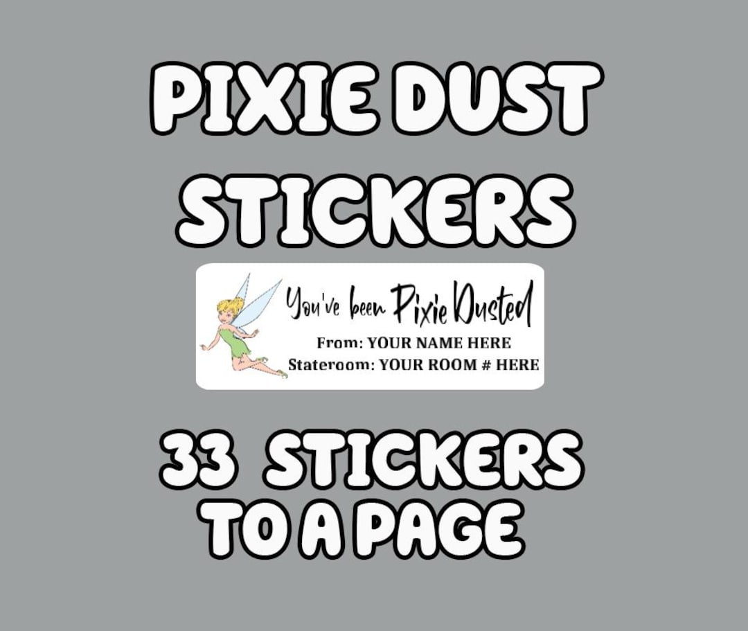 Pixie Dust Sticker Examples Pixie Dust Fish Extender Gift Stickers - Custom Made for Your Cruise or ...
