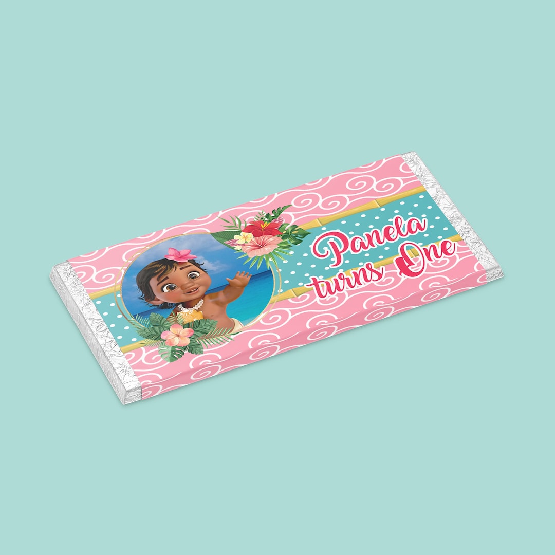 10 X Baby Moana Chocolate Bar Wrappers Party Favours - Printed for You ...