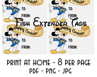 Disney Cruise Fish Extender Tags, Mickey Mouse Theme (PDF, JPG, PNG)