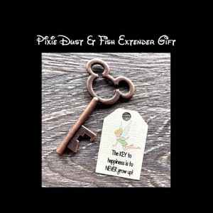 Disney Mickey-sleutelflesopener - Never Grow Up - Pixie Dust Fish Extender-cadeau - diverse kleuren