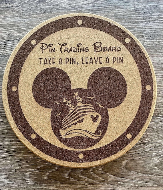 Disney Pin Trading Cork Board - take a pin leave a pin Cruise  share and trade with friends Fish Extender Pixie Dust Gift