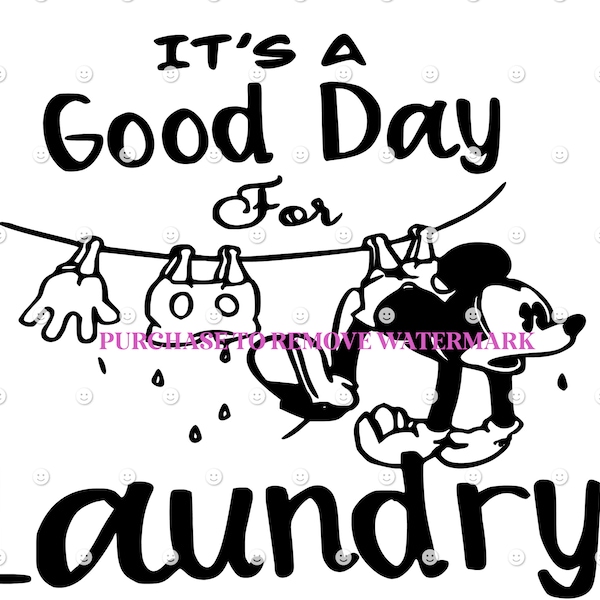 Mickey Mouse Laundry Sign - SVG PNG JPG - Cut File - Bathroom Home Decor