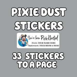 Pixie Dust Fish Extender Gift Stickers - Custom Made for your Cruise or Park Visit