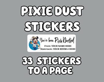 Pixie Dust Fish Extender Gift Stickers - Custom Made for your Cruise or Park Visit