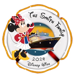 Disney Minnie Cruise Door Magnet - Wonder Fantasy Wish Magic Dream - Stateroom Decor - Custom Personalized
