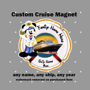 Disney Mickey Cruise Door Magnet - Wonder Fantasy Wish Magic Dream - Stateroom Decor - Custom Personalized