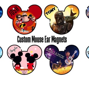 Disney Cruise Mouse Ear Character Magnets - Wish Fantasy Dream Magic Wonder - Custom Made REAL magnets