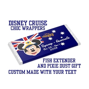 10 x Disney Cruise Chocolate Wrappers - FE Fish Extender Gift Exchange - wrappers printed for you Pixie Dust
