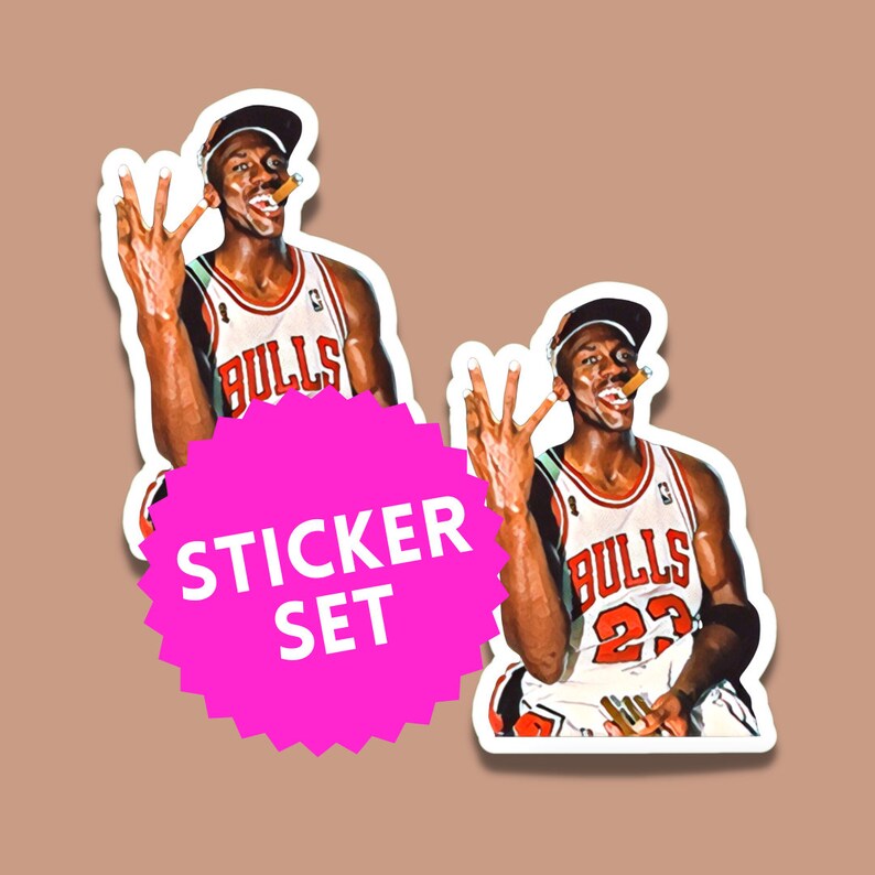 Michael Jordan Sticker Set Choose Your Set Size 2 3 or 4 Etsy