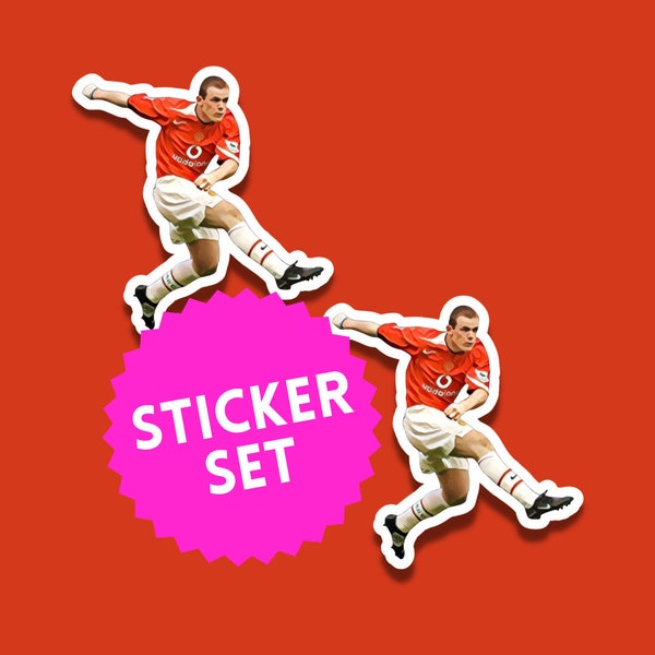 Wayne Rooney Sticker Set - Choose Your Set Size: 2, 3, or 4 Stickers, Glossy, 3 inches in height | Manchester United