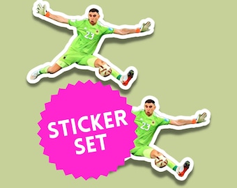 Emiliano Martínez World Cup Sticker Set - Choose Your Set Size: 2, 3, or 4 Stickers, Glossy, 2.5 inches in height | Argentina