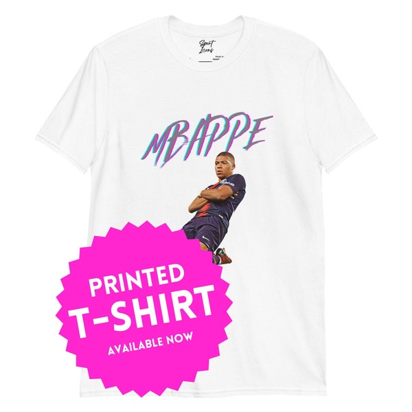 Kylian Mbappé PSG Goal Celebration T-Shirt | T-shirt de supporter du Paris Saint-Germain | Moment emblématique du football | Vêtements de sport
