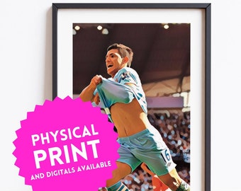 Relive Sergio Agüero's Iconic Moment - Art Print - Physical poster OR Digital download available | Manchester City