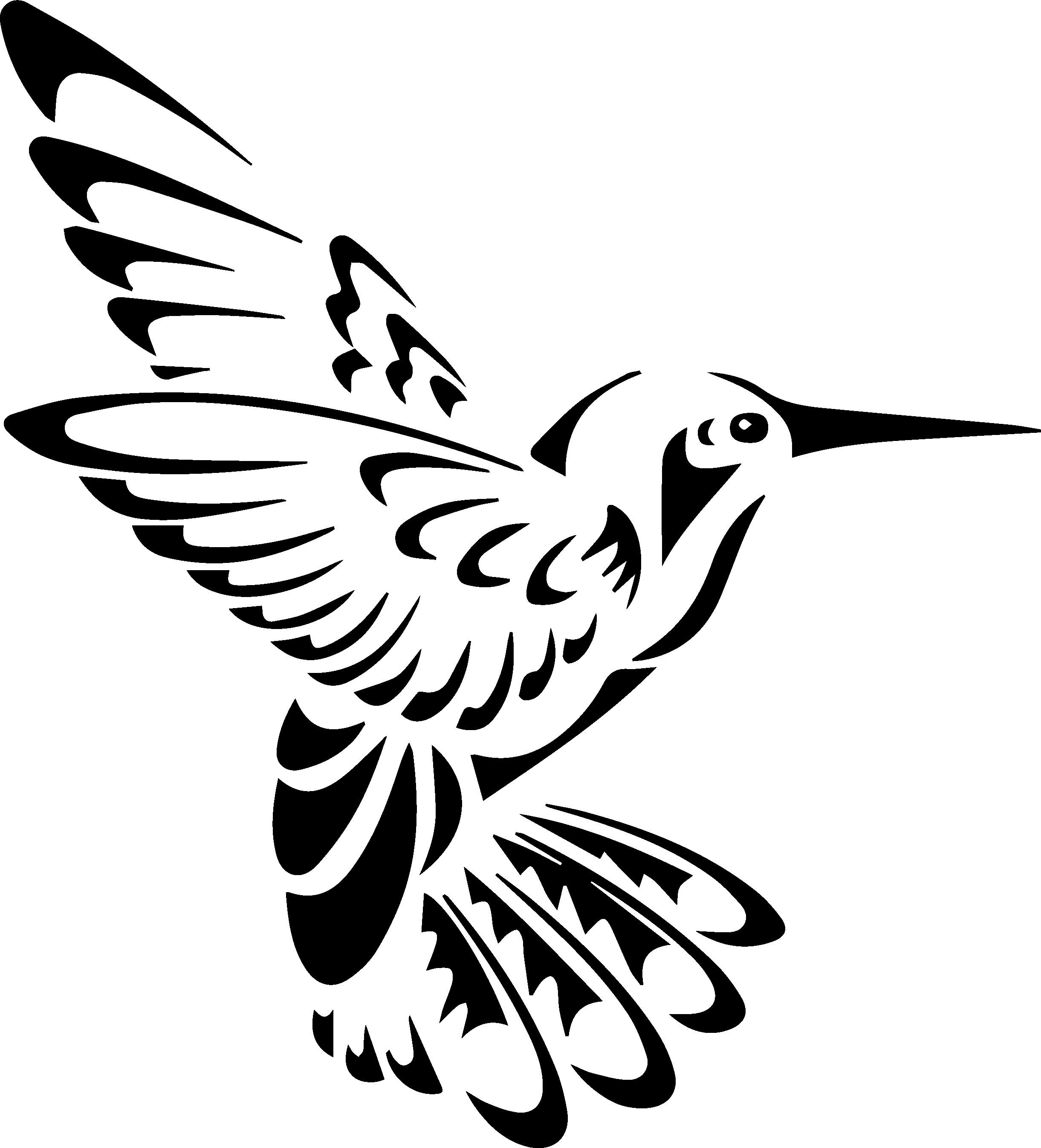 Tribal Hummingbird Silhouette